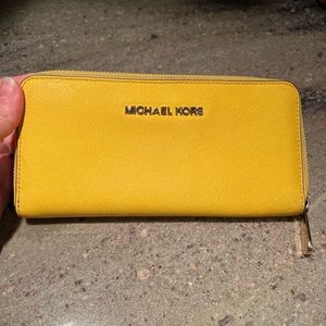 Michael Kors yellow leather wallet